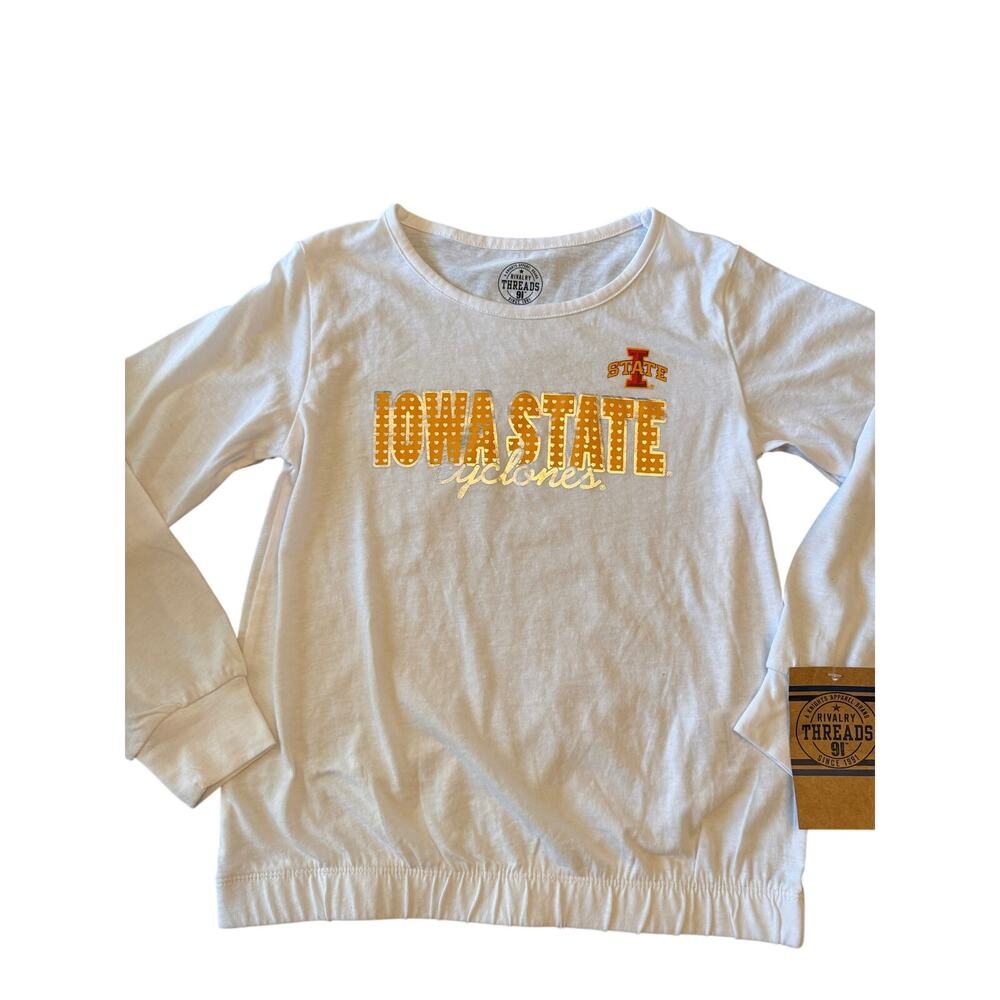 Rivalry Threads Women's 100% Cotton Long-Sleeve White Shirt Size S 6/6X NWT